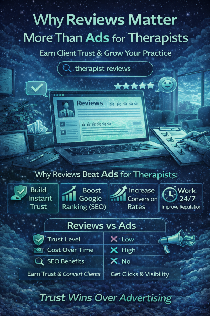 Why Reviews Matter More Than Ads for Therapists